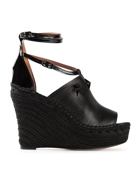 givenchy black platform wedge sandals|givenchy sandals for women.